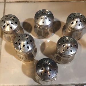 6 antique Sterling salt pepper shaker V L